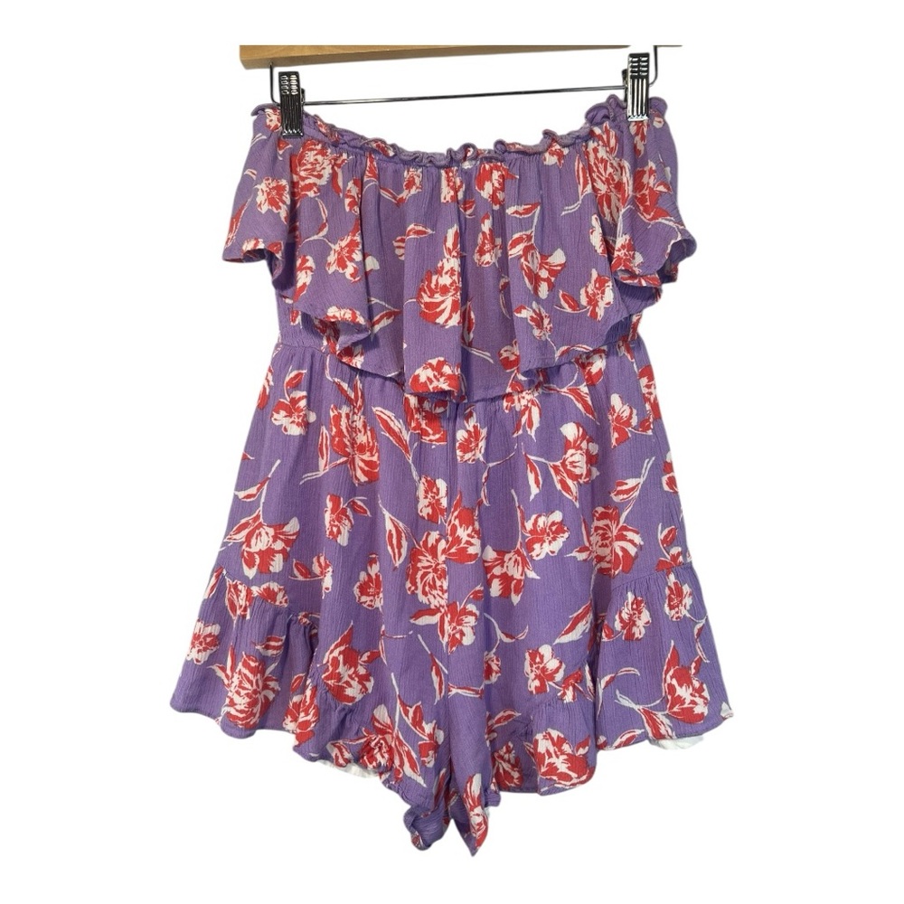 Lush Women’s Floral Strapless Romper Size S‎